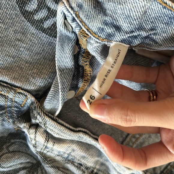 Pacsun high rise straight butterfly jeans size 26 - Picture 6 of 7